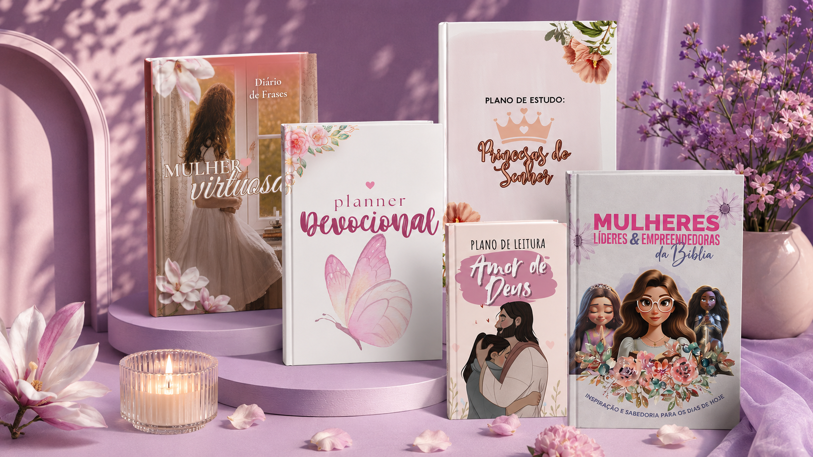 Diversos e-books editáveis com temática feminina e cristã